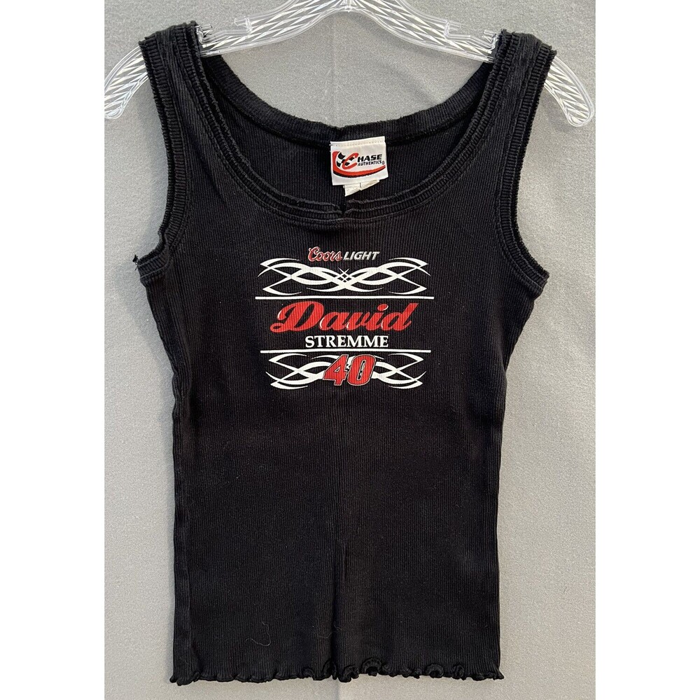 Chase Authentic Nascar David Stremme #40 Womens Black Tank‎ Top Size Med